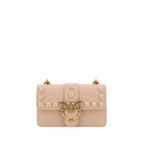 PINKO Chic Pink Cipria Mini Love Shoulder Women's Bag
