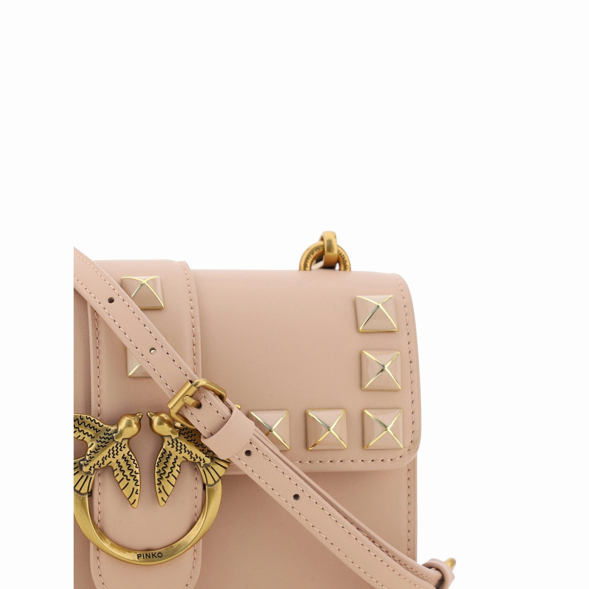 PINKO Chic Pink Cipria Mini Love Shoulder Women's Bag