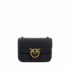PINKO Elegant Black Quilted Leather Shoulder Women's Bag
