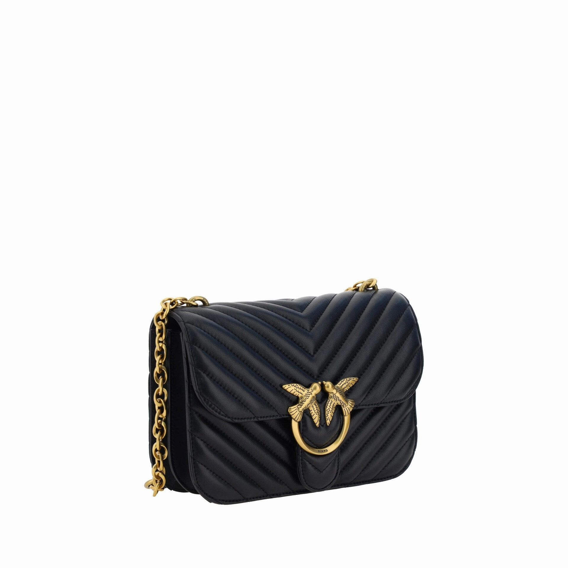 PINKO Elegant Black Quilted Leather Shoulder Women's Bag