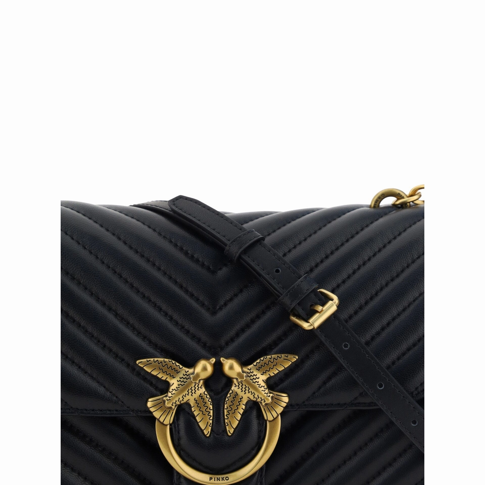 PINKO Elegant Black Quilted Leather Shoulder Women's Bag