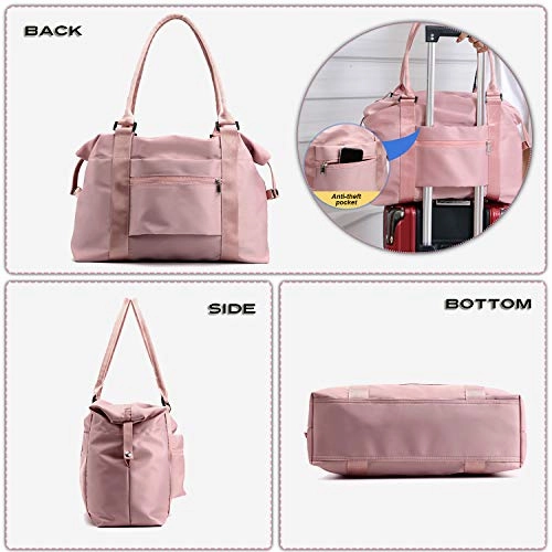 PlasMaller Travel Bag Carry On Sports Gym Duffel Luggage Shoulder Pack for Women (Pink)