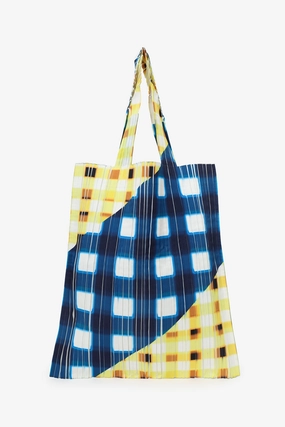 Pleats Please Issey Miyake AW21 Multicolour Trek Check Print Tote