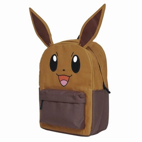 Pokemon Eevee 3D Ears And Embroidered Face Laptop Travel Backpack For Women Men