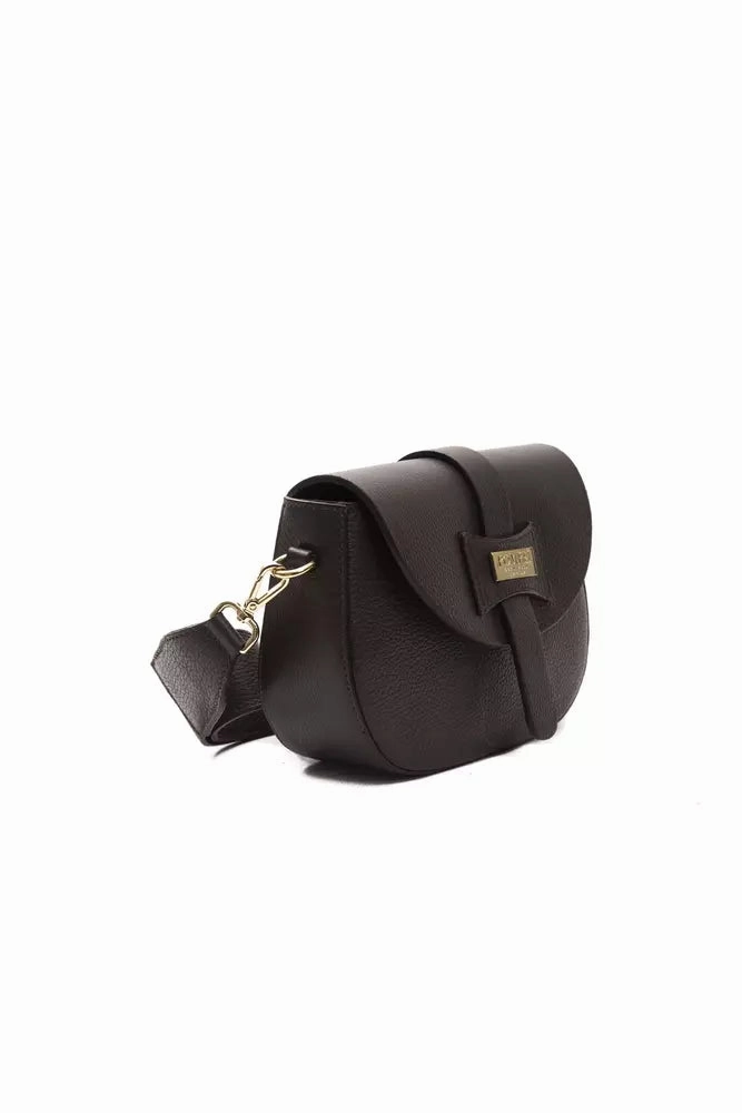 Pompei Donatella Brown Leather Women Crossbody Bag