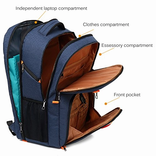 POSO Laptop Travel Backpack 17.3 Inch Computer Bag with USB Port Water-Resistant Business