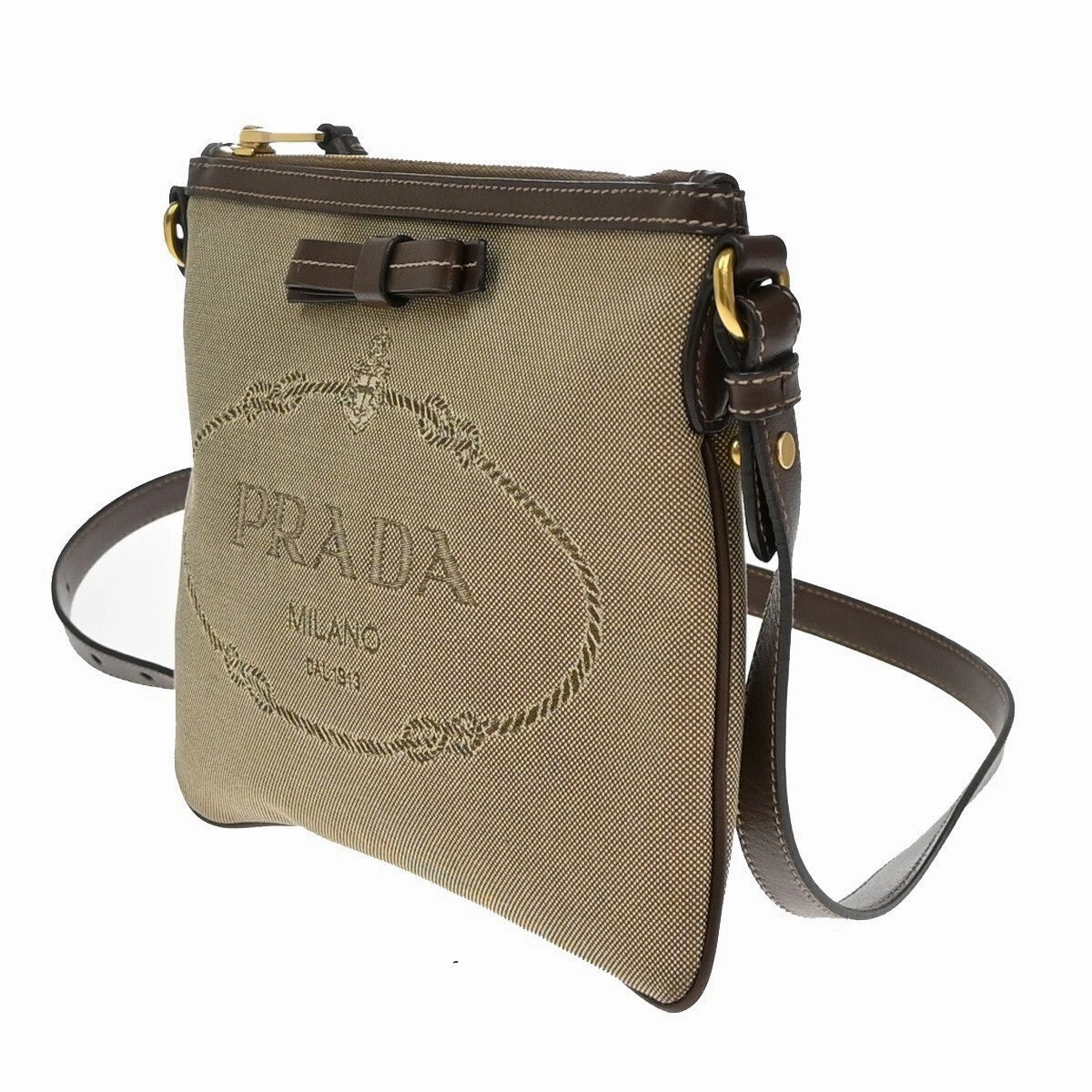 Prada Canapa Canvas Shoulder Bag (Pre-Owned)
