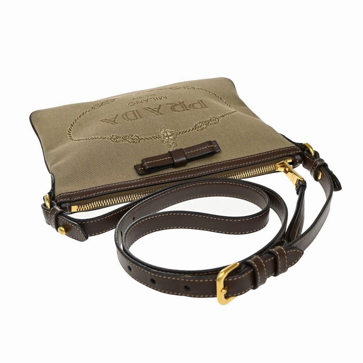 Prada Canapa Canvas Shoulder Bag (Pre-Owned)
