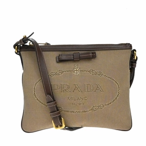 Prada Canapa Canvas Shoulder Bag (Pre-Owned)
