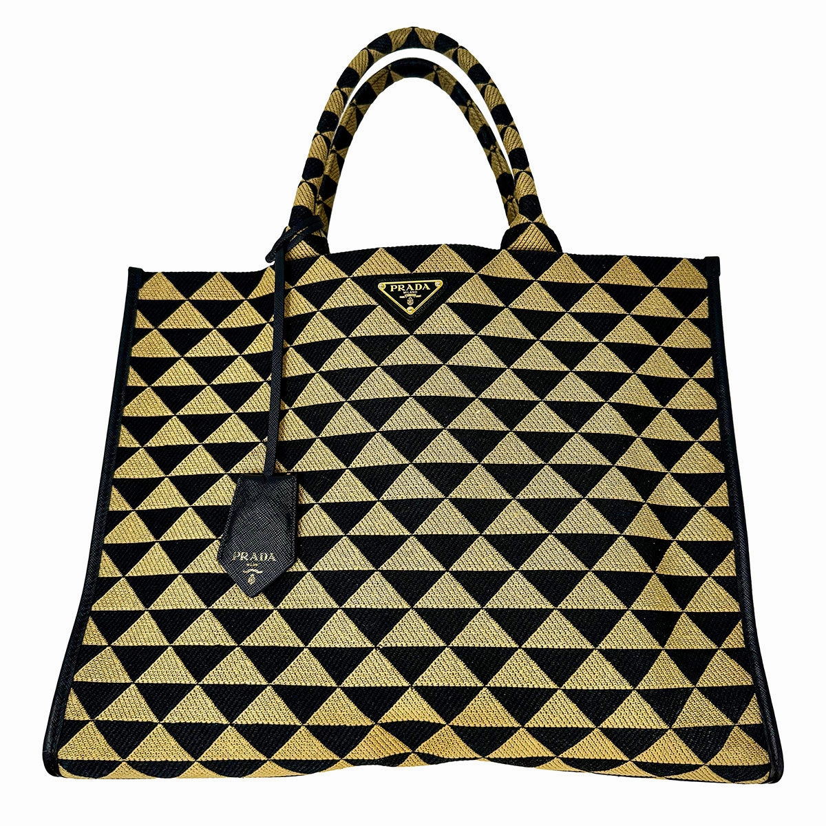 Prada Enameled Metal Triangle Tote