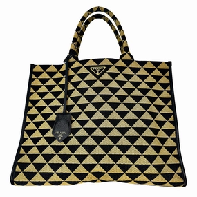 Prada Enameled Metal Triangle Tote