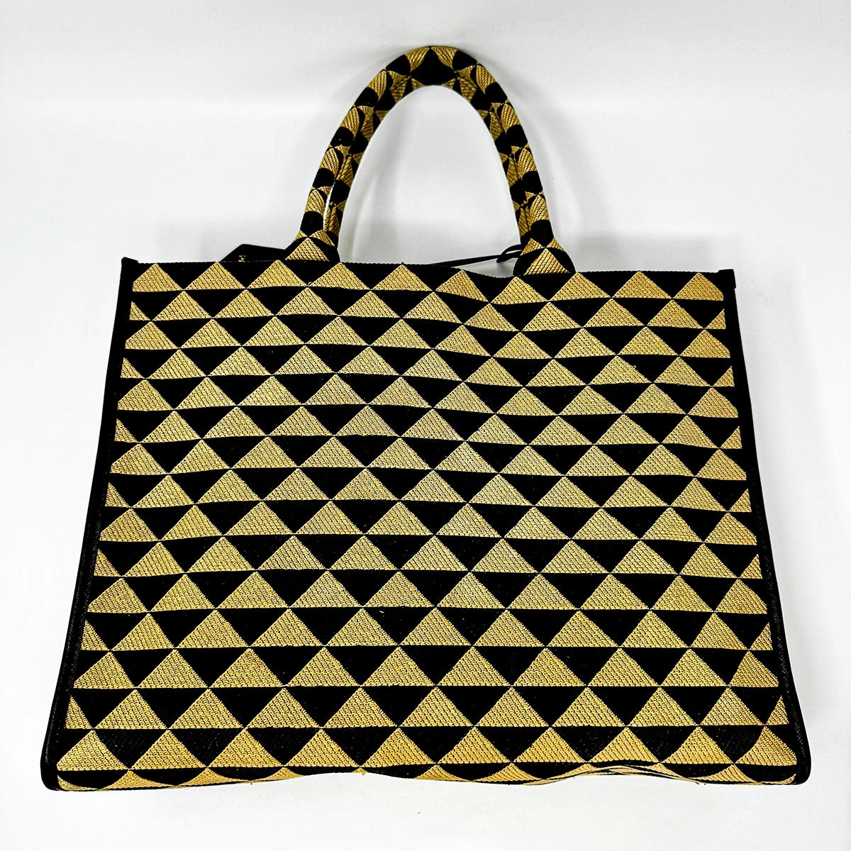 Prada Enameled Metal Triangle Tote