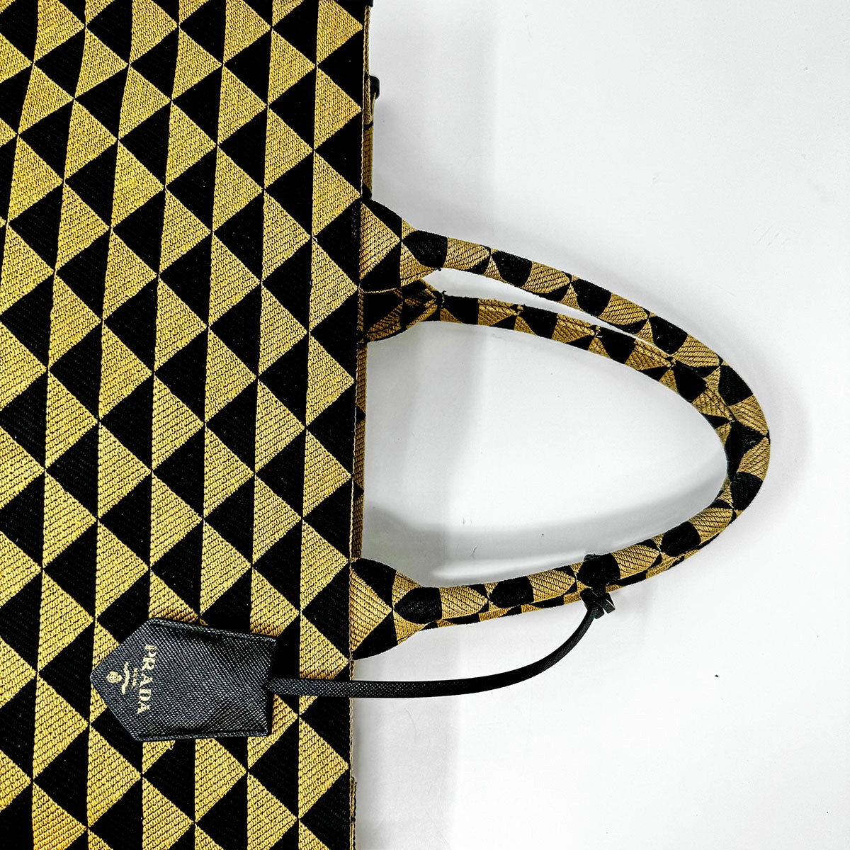 Prada Enameled Metal Triangle Tote