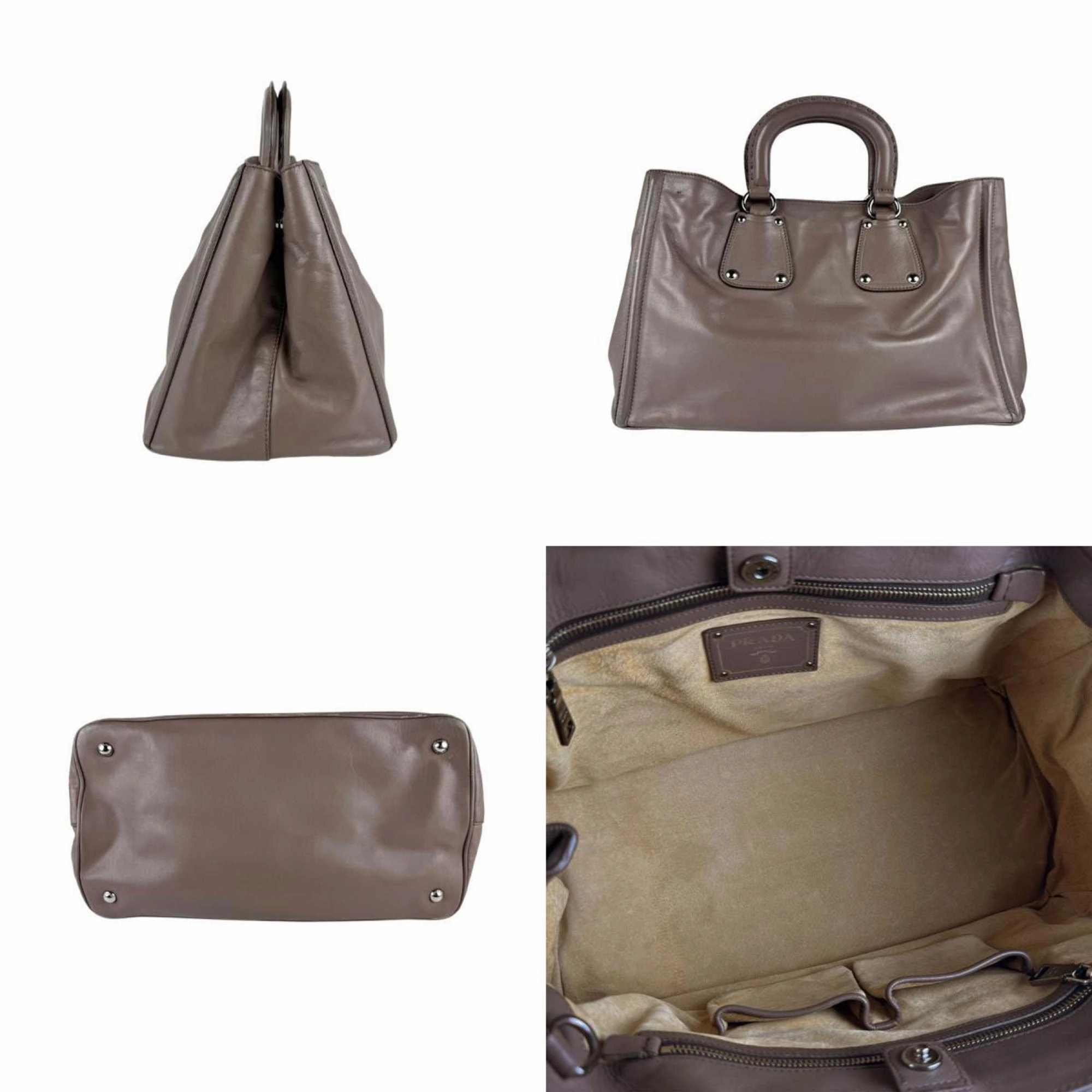 Prada  Leather Handbag Shoulder Bag (Pre-Owned)