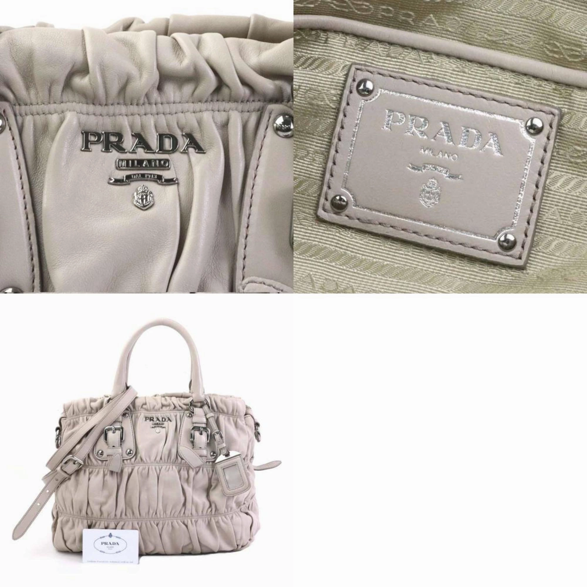 Prada Leather Handbag Shoulder Bag (Pre-Owned)