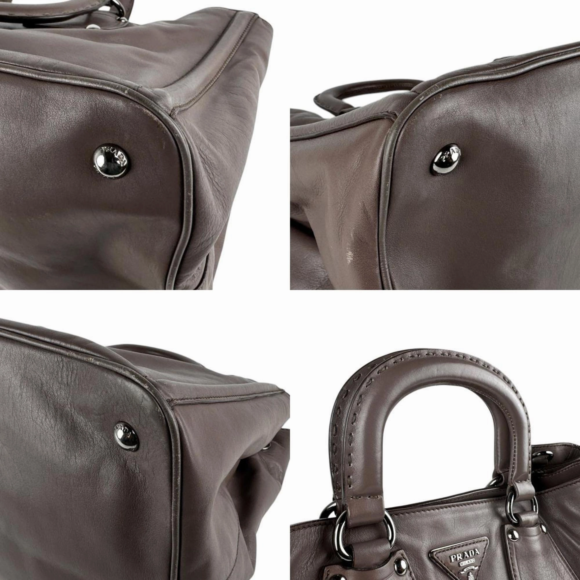 Prada  Leather Handbag Shoulder Bag (Pre-Owned)