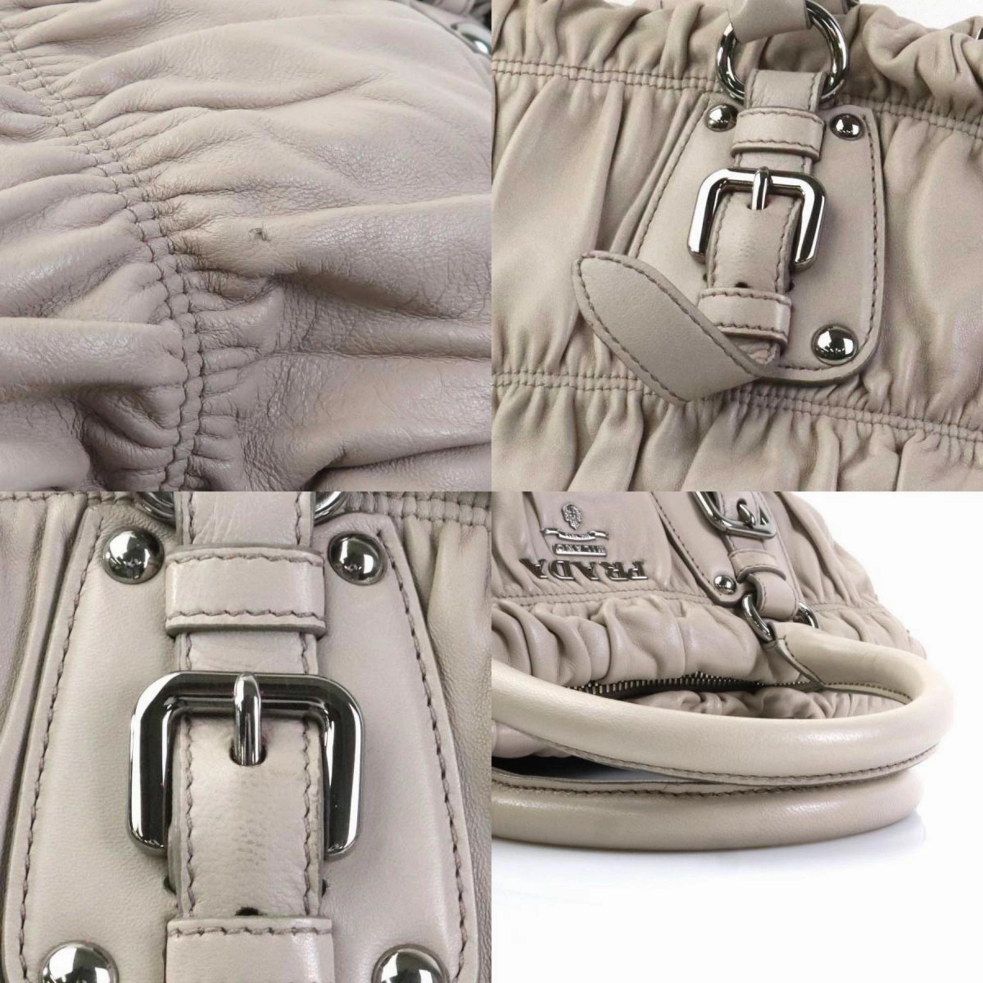 Prada Leather Handbag Shoulder Bag (Pre-Owned)