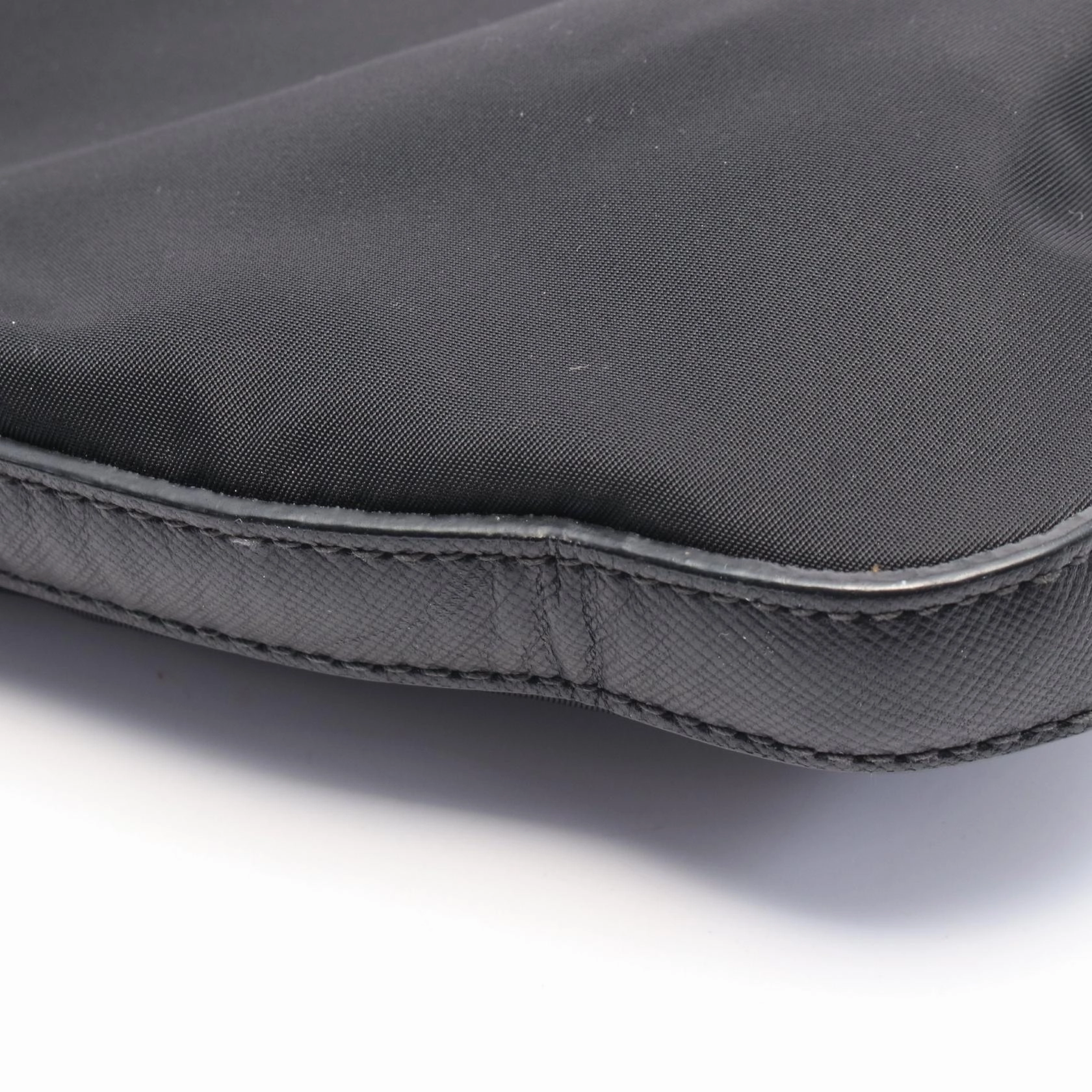 Prada Leather Nylon Shoulder Bag Black