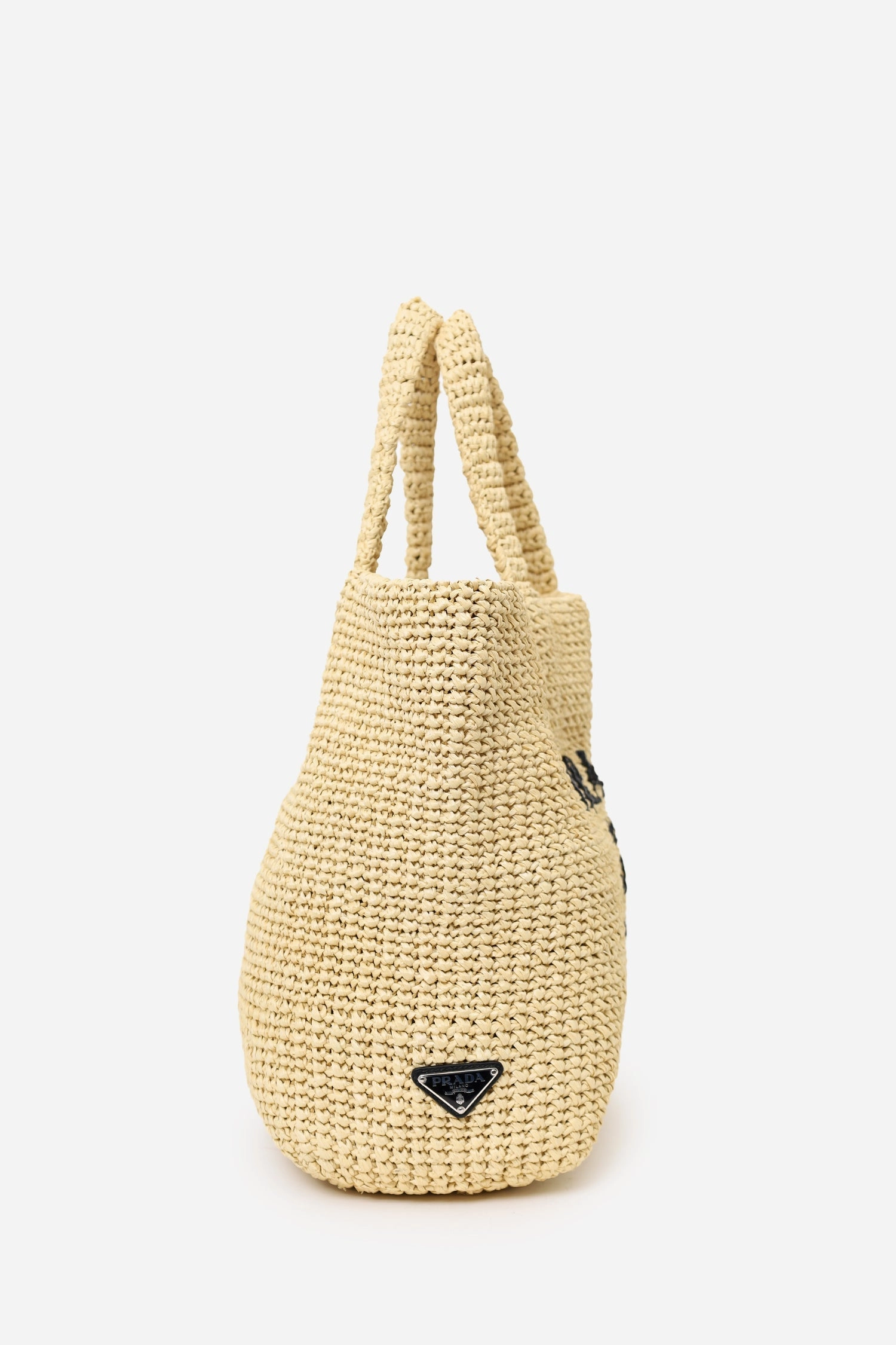 Prada Natural Raffia Crochet Tote Bag