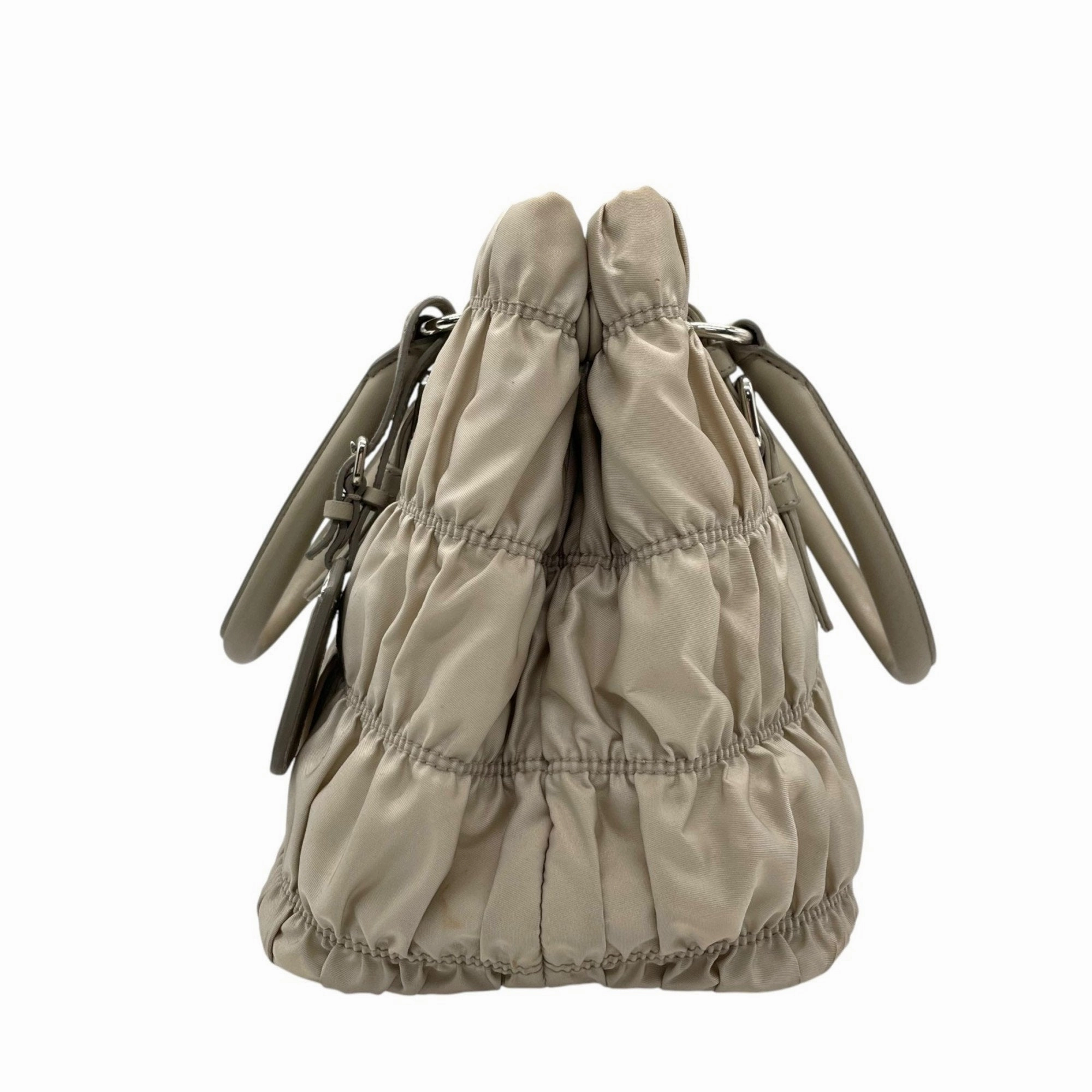 Prada Nylon Leather Handbag Shoulder Bag (Pre-Owned)