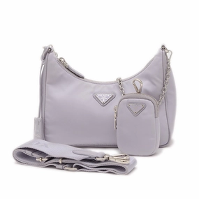 Prada Nylon Leather Shoulder Bag (Pre-Owned)