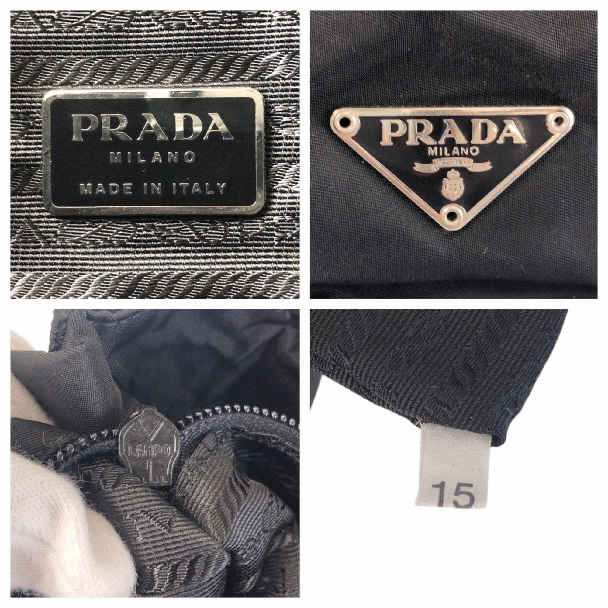 Prada Nylon Leather Shoulder Bag Tote Bag (Pre-Owned)