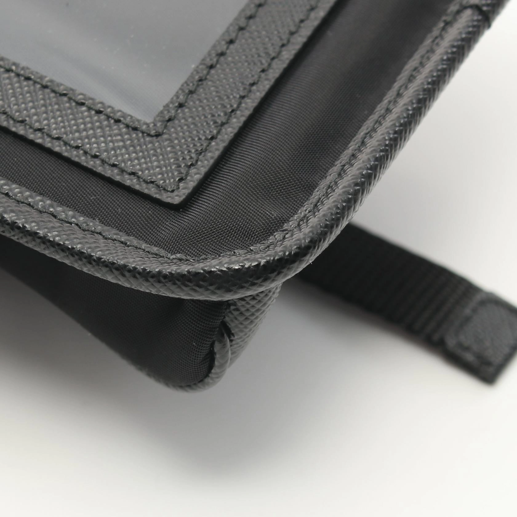 Prada Nylon Saffiano Leather Shoulder Bag