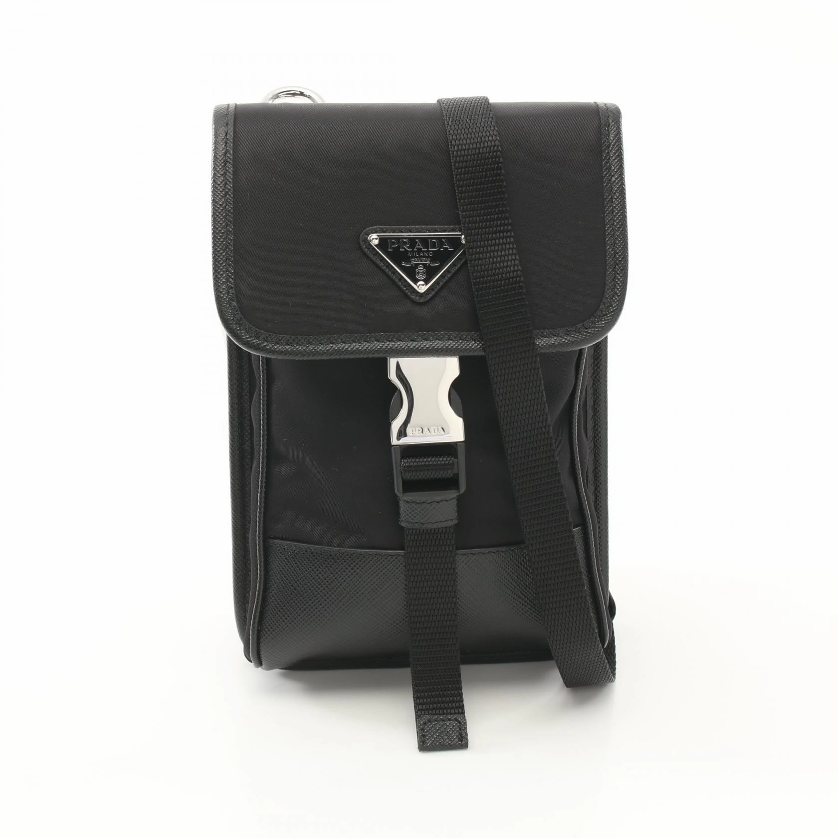 Prada Nylon Saffiano Leather Shoulder Bag