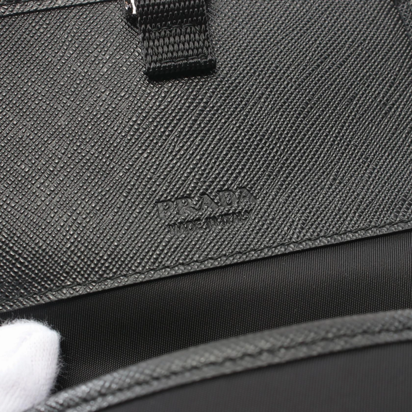 Prada Nylon Saffiano Leather Shoulder Bag