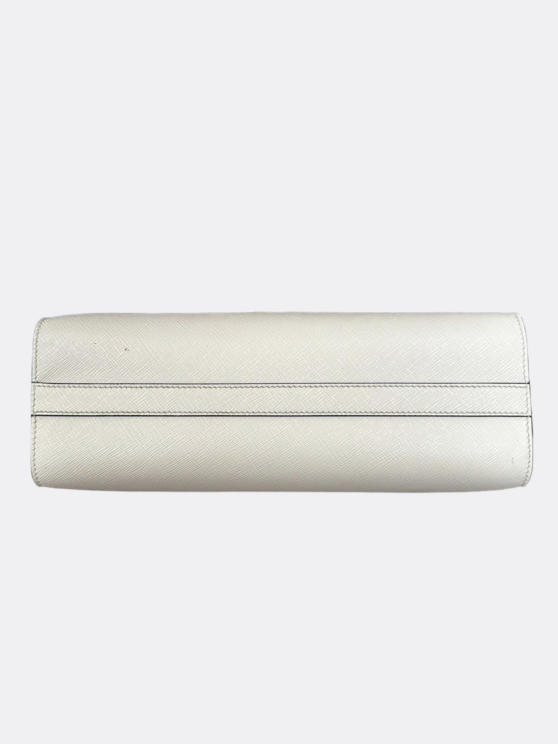 Prada White Large Saffiano Handbag
