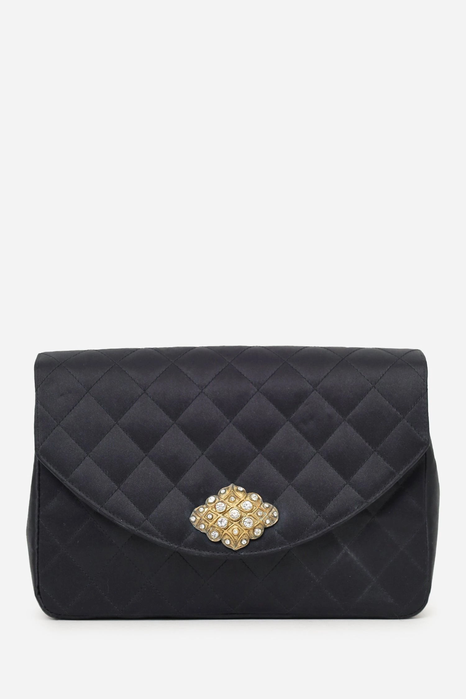 Pre-Loved Chanel 1986-88 Black Satin Gripoix Pearl Jewel Evening Bag 'As Is'