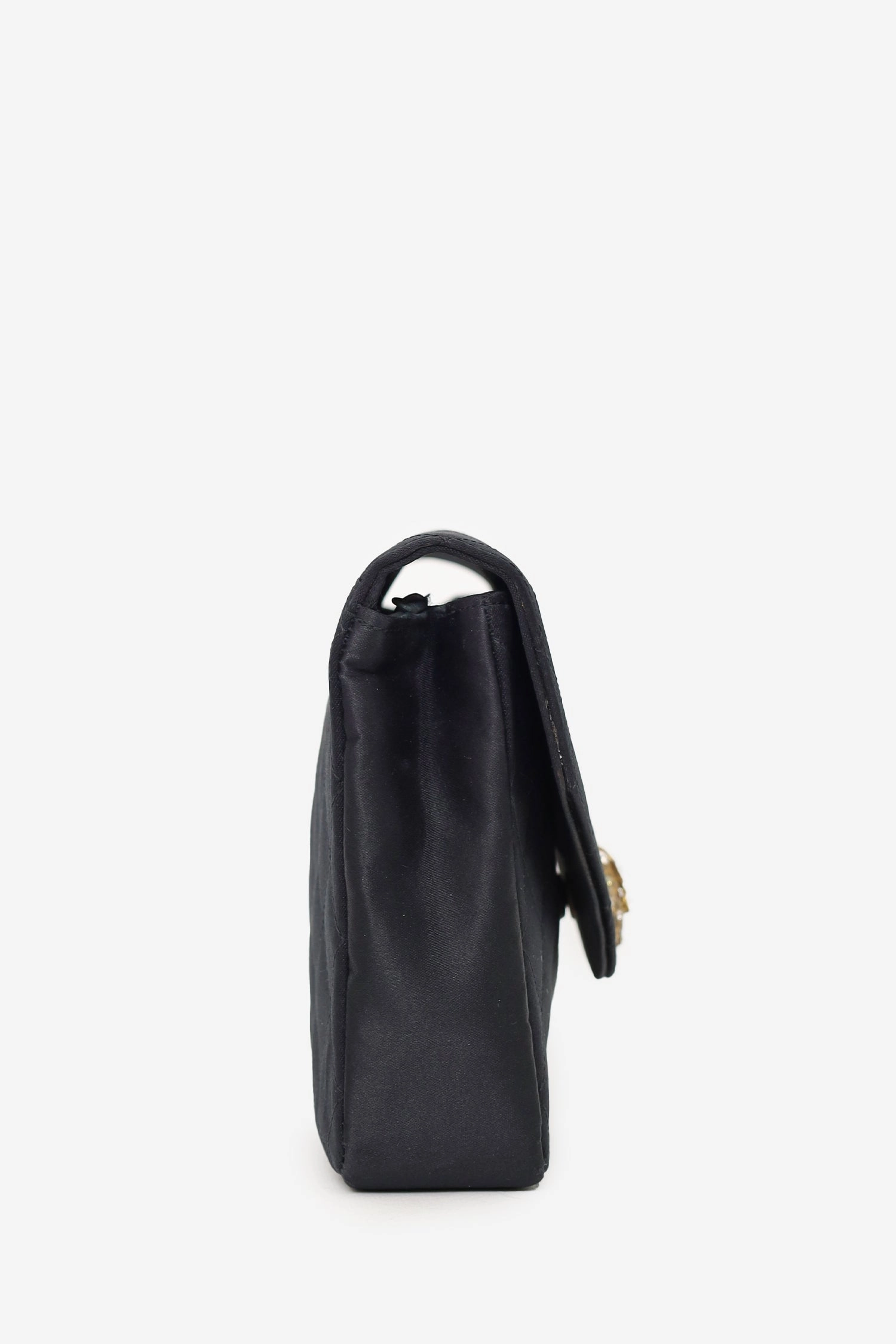 Pre-Loved Chanel 1986-88 Black Satin Gripoix Pearl Jewel Evening Bag 'As Is'