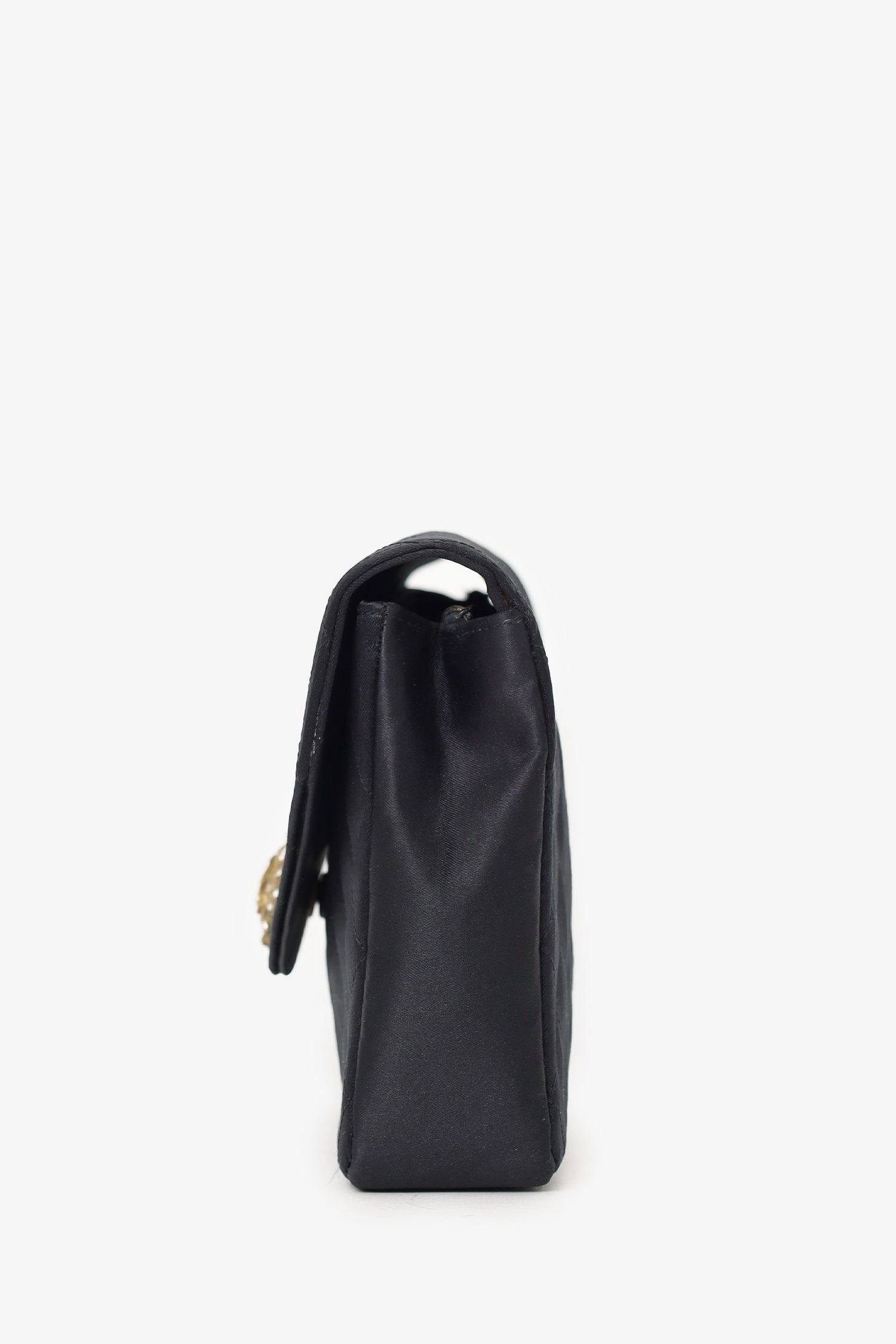 Pre-Loved Chanel 1986-88 Black Satin Gripoix Pearl Jewel Evening Bag 'As Is'
