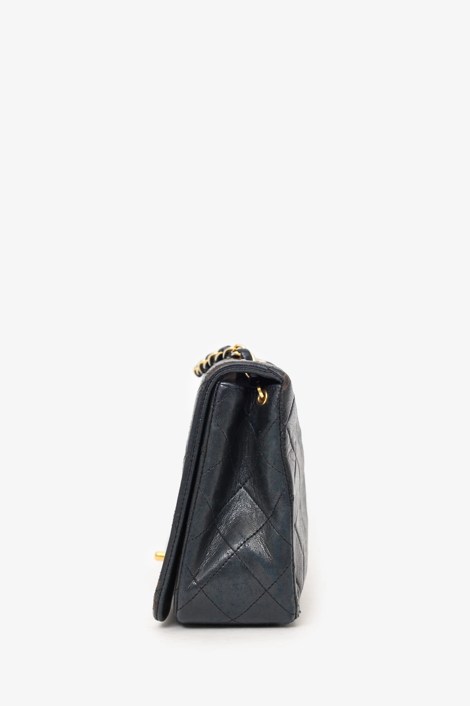 Pre-Loved Chanel 1989-91 Black Quilted Lambskin Full Flap Bag (As Is)