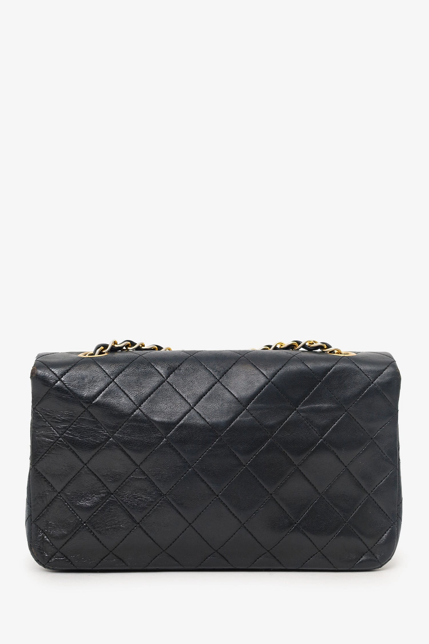 Pre-Loved Chanel 1989-91 Black Quilted Lambskin Full Flap Bag (As Is)