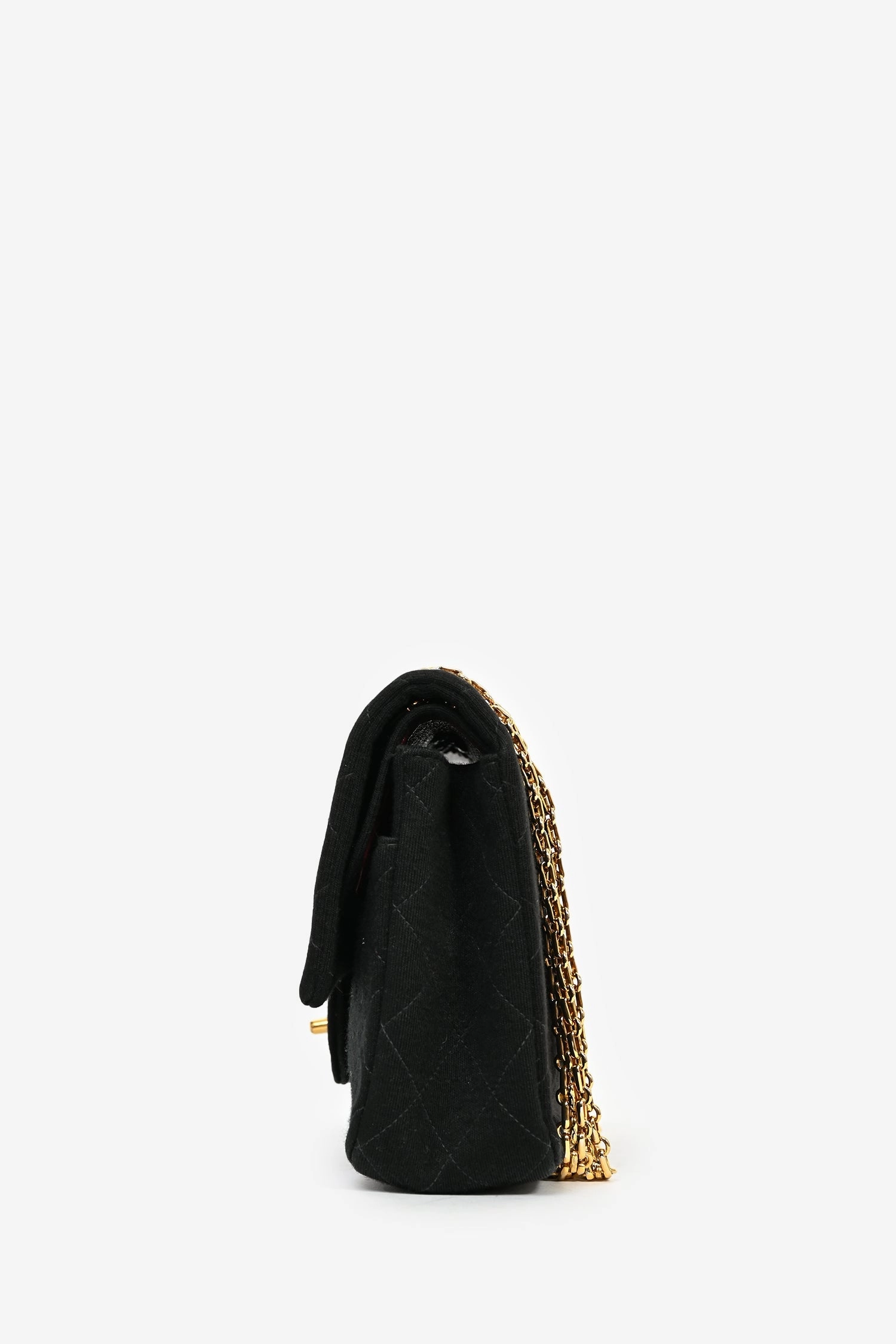 Pre-Loved Chanel 1994-96 Black Quilted Jersey Medium Double Flap GHW