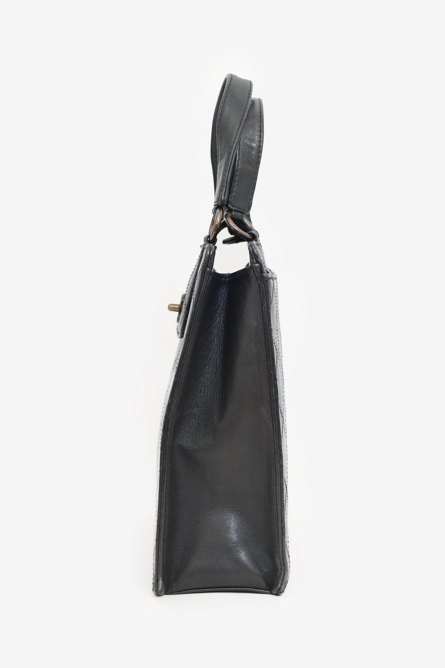 Pre-Loved Chanel 1996-97 Black Leather Matelasse Coco Mark Tote