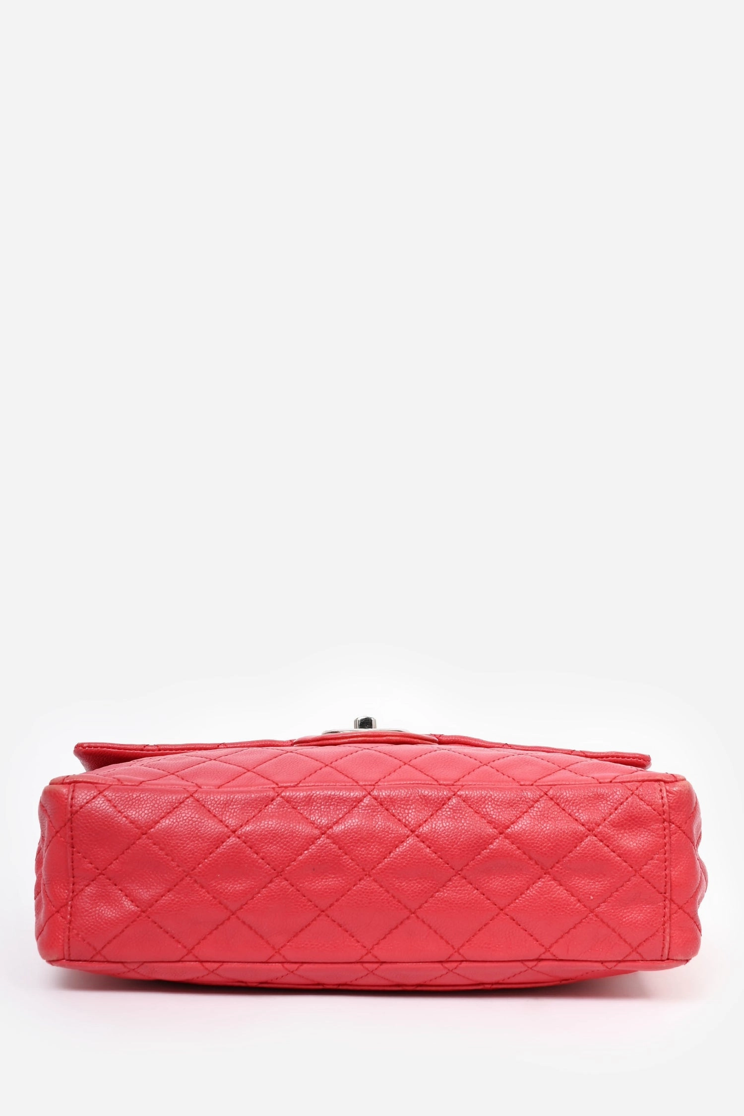 Pre-Loved Chanel 2008/09 Red Caviar Leather CC Quilted Maxi Shoulder Bag