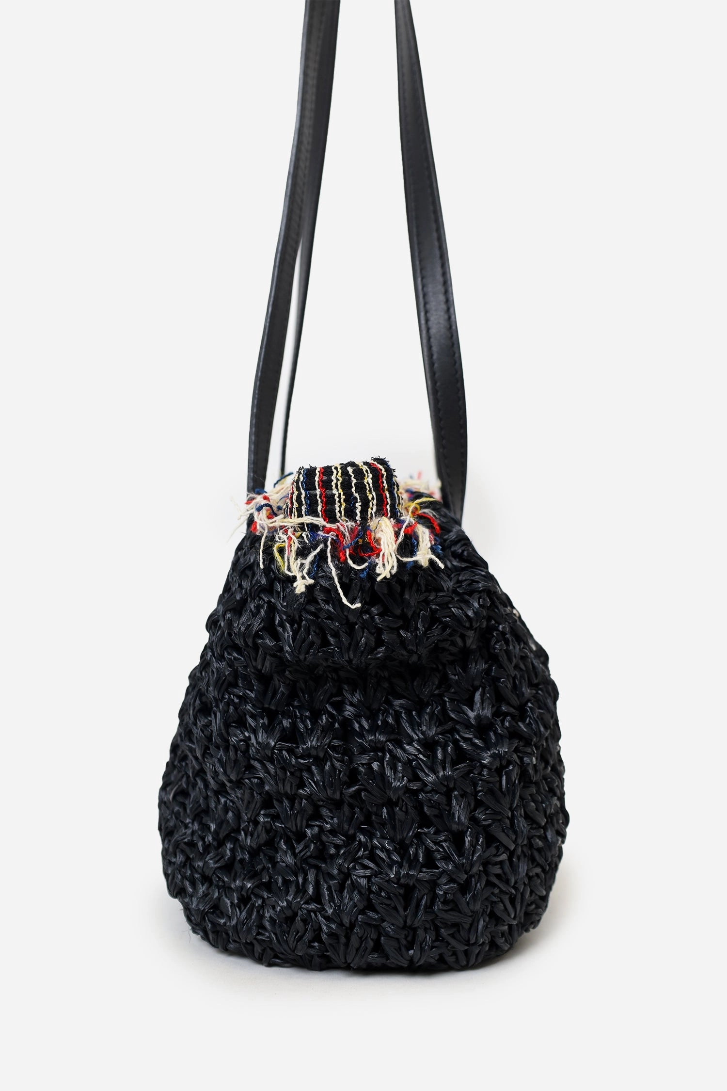Pre-Loved Chanel 2010-11 Black Straw Tweed 255 Tote Bag