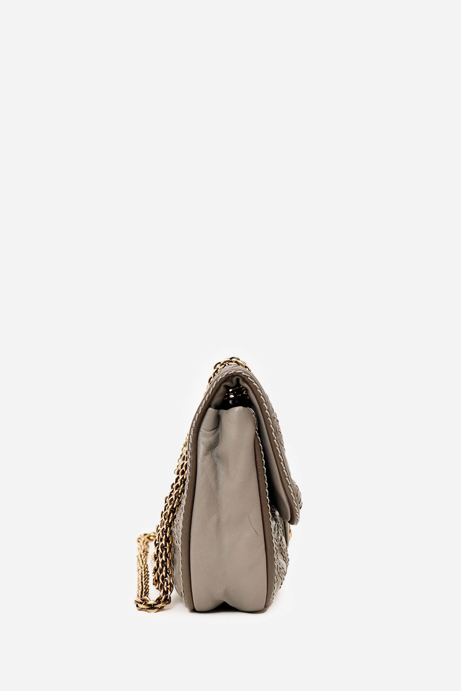 Pre-loved Chanel 2011 Grey Quilted Leather Paris-Bombay Triptych Flap Bag