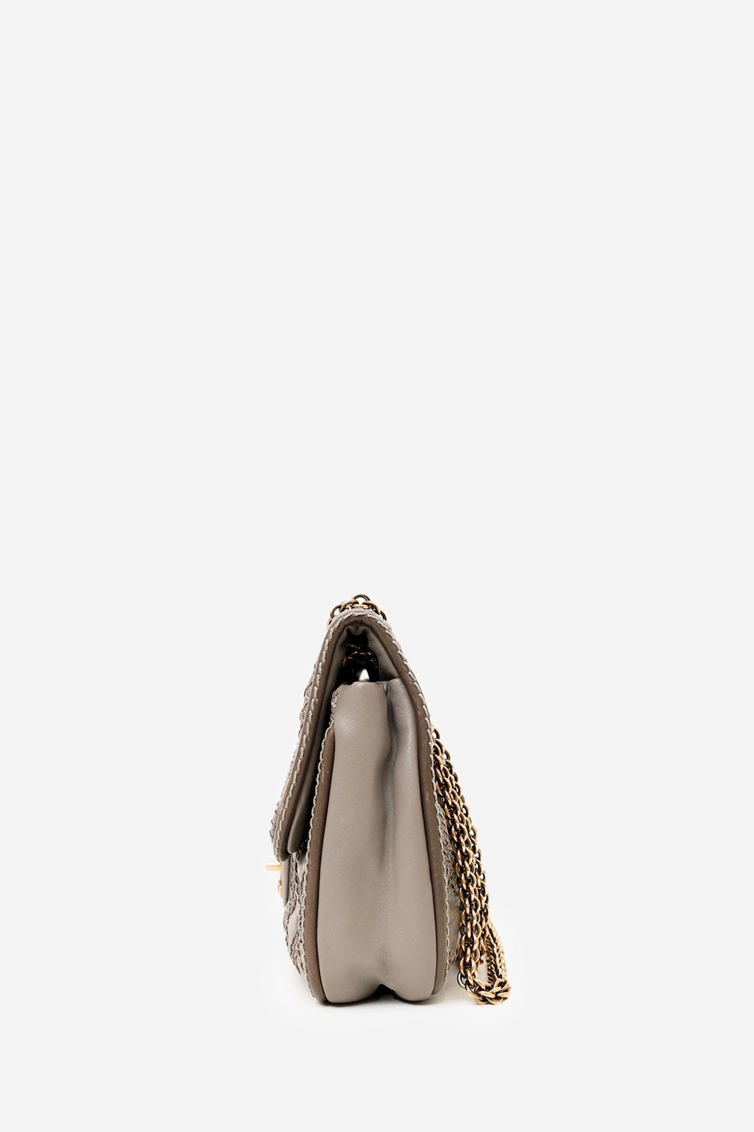 Pre-loved Chanel 2011 Grey Quilted Leather Paris-Bombay Triptych Flap Bag