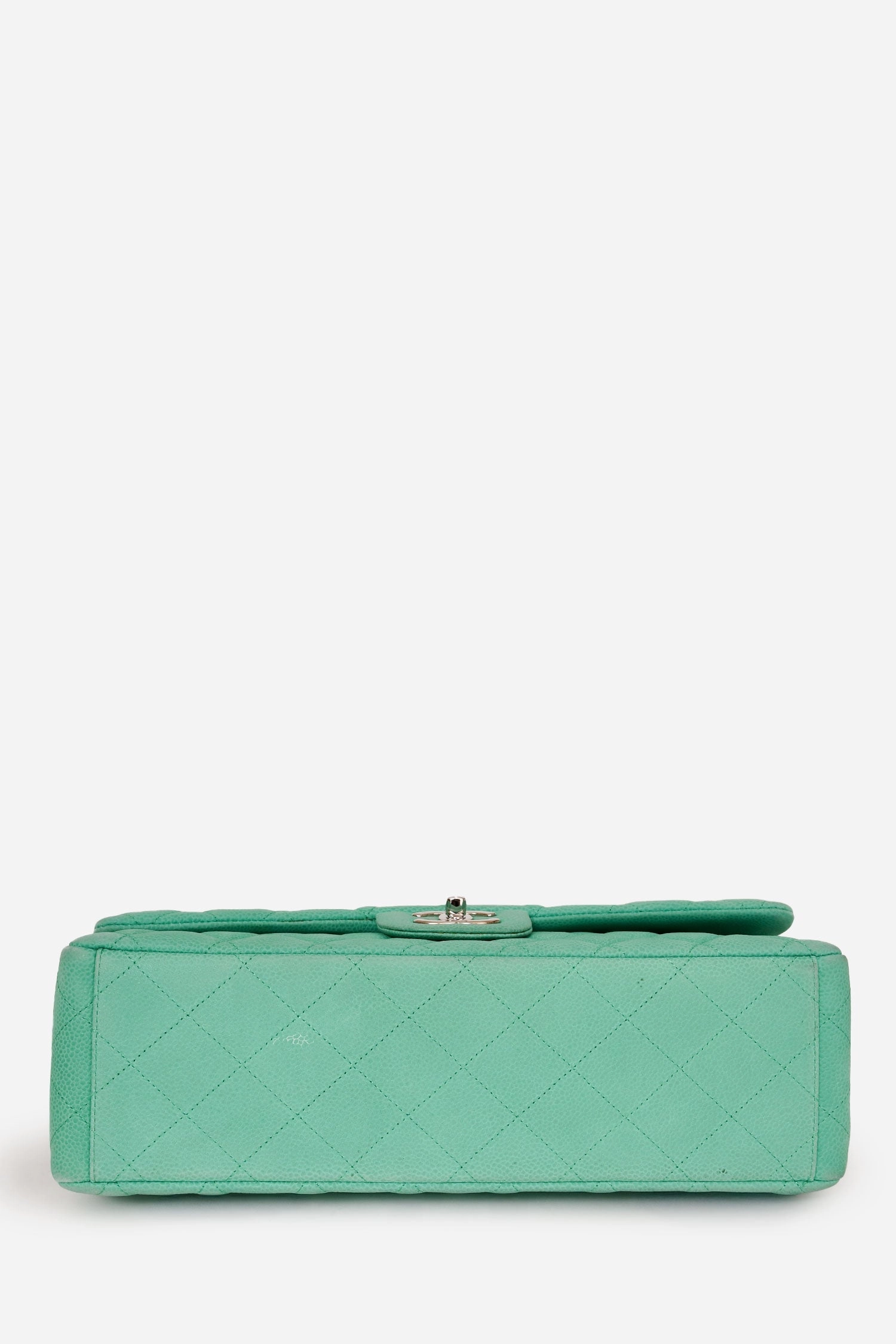 Pre-Loved Chanel 2012-13 Green Caviar Maxi Double Flap Shoulder Bag