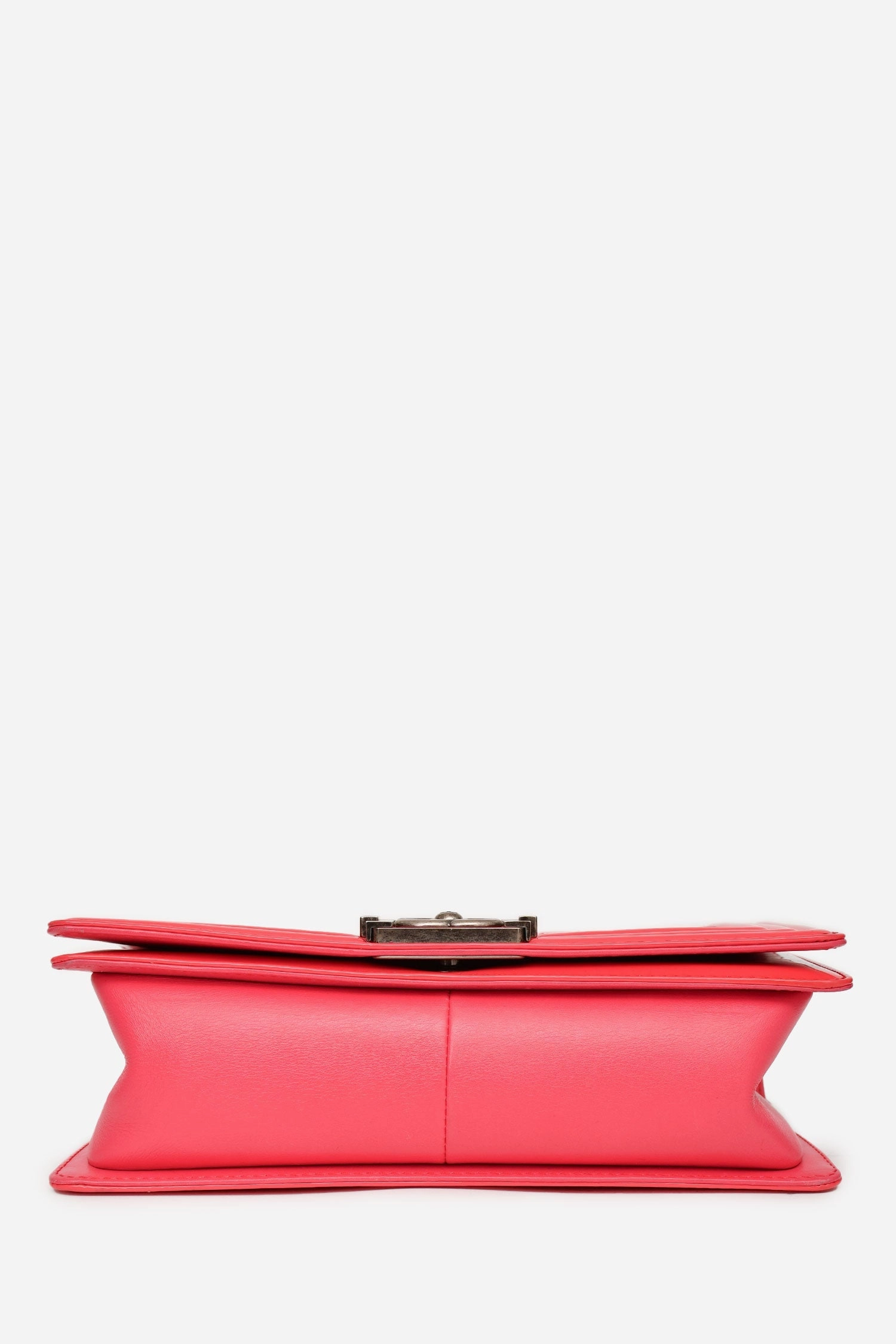Pre-Loved Chanel 2012-13 Pink Patent Leather Medium Boy Bag