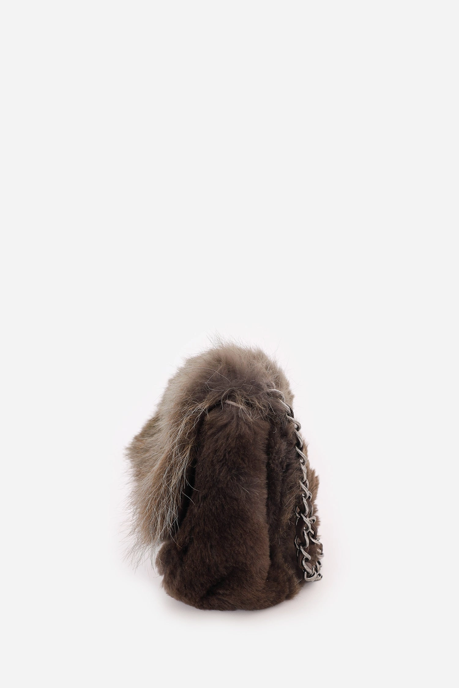 Pre-Loved Chanel 2013-14 Brown Fur CC Flap Bag