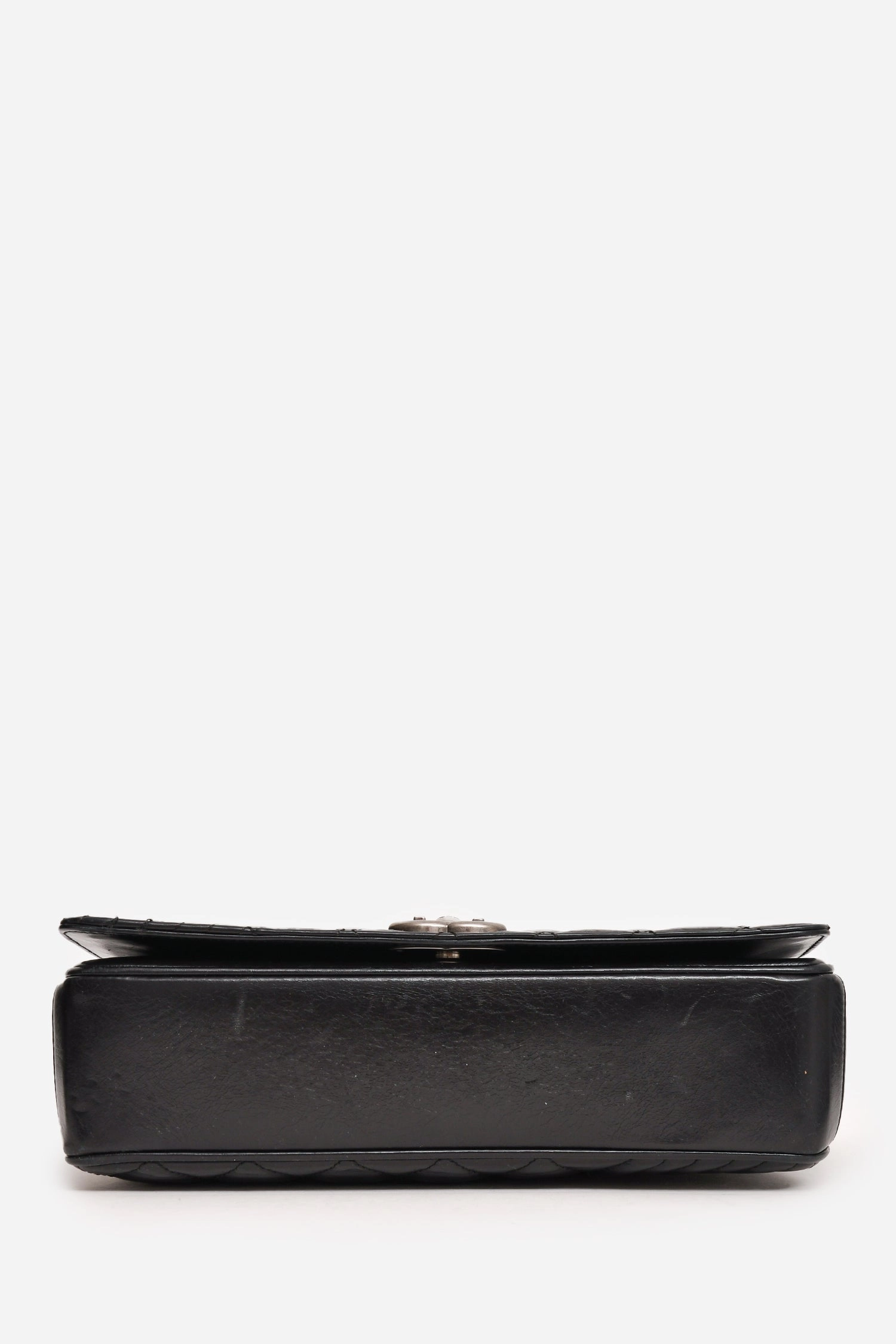 Pre-Loved Chanel 2014 Black Glazed Leather Coco Boy Flap Bag