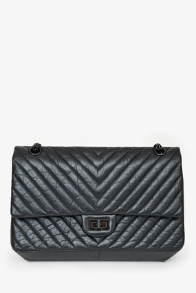 Pre- Loved Chanel 2016-17 Black Reissue 227 Shoulder Bag