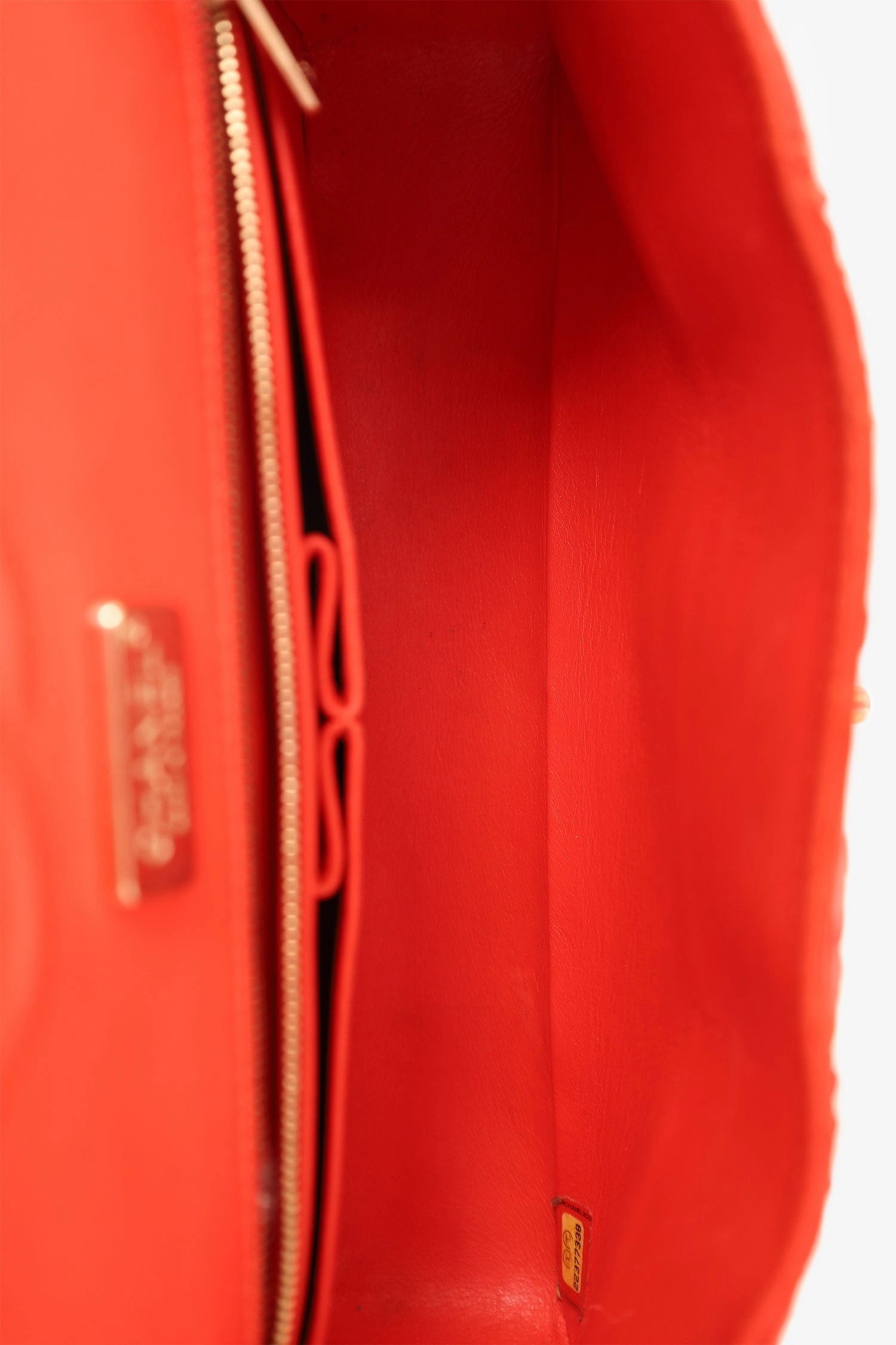 Pre-Loved Chanel 2016-17 Red Python Leather Medium Double Flap Bag