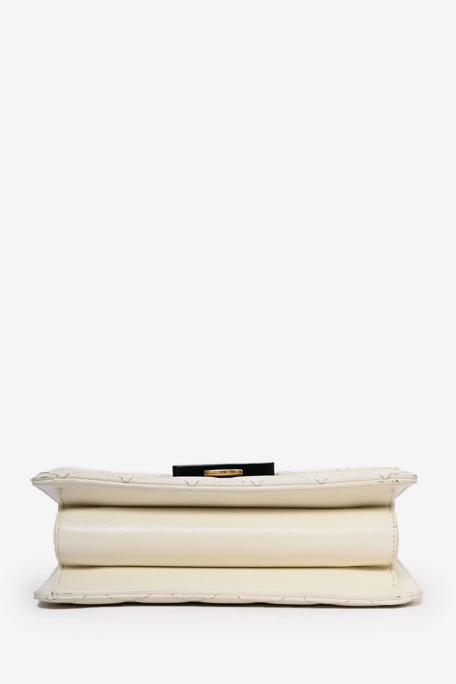 Pre-Loved Chanel 2016 Cream Leather Beauty Lock Flap Shoulder Bag