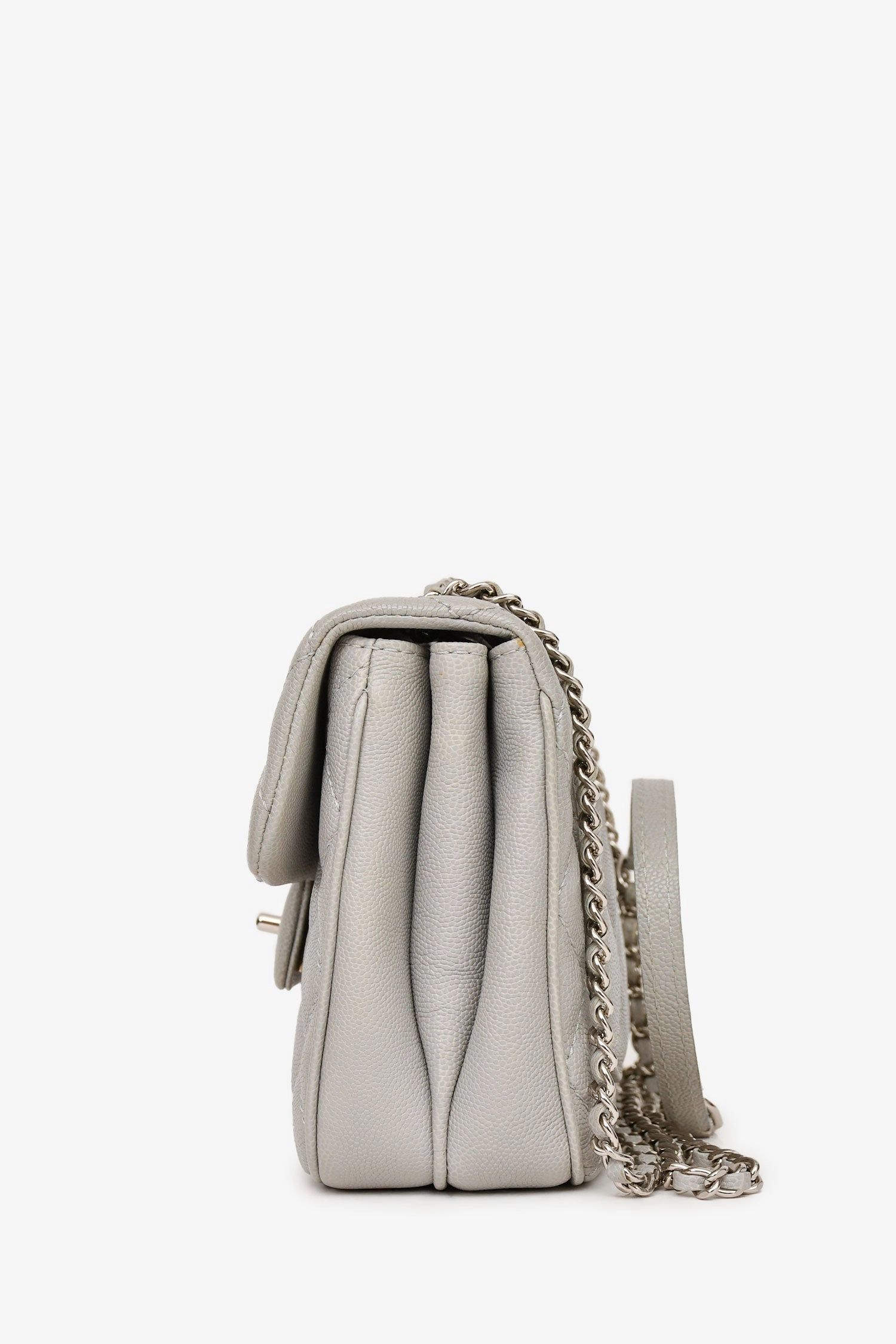 Pre-Loved Chanel 2018 Light Grey Caviar Small Urban Companion Bag
