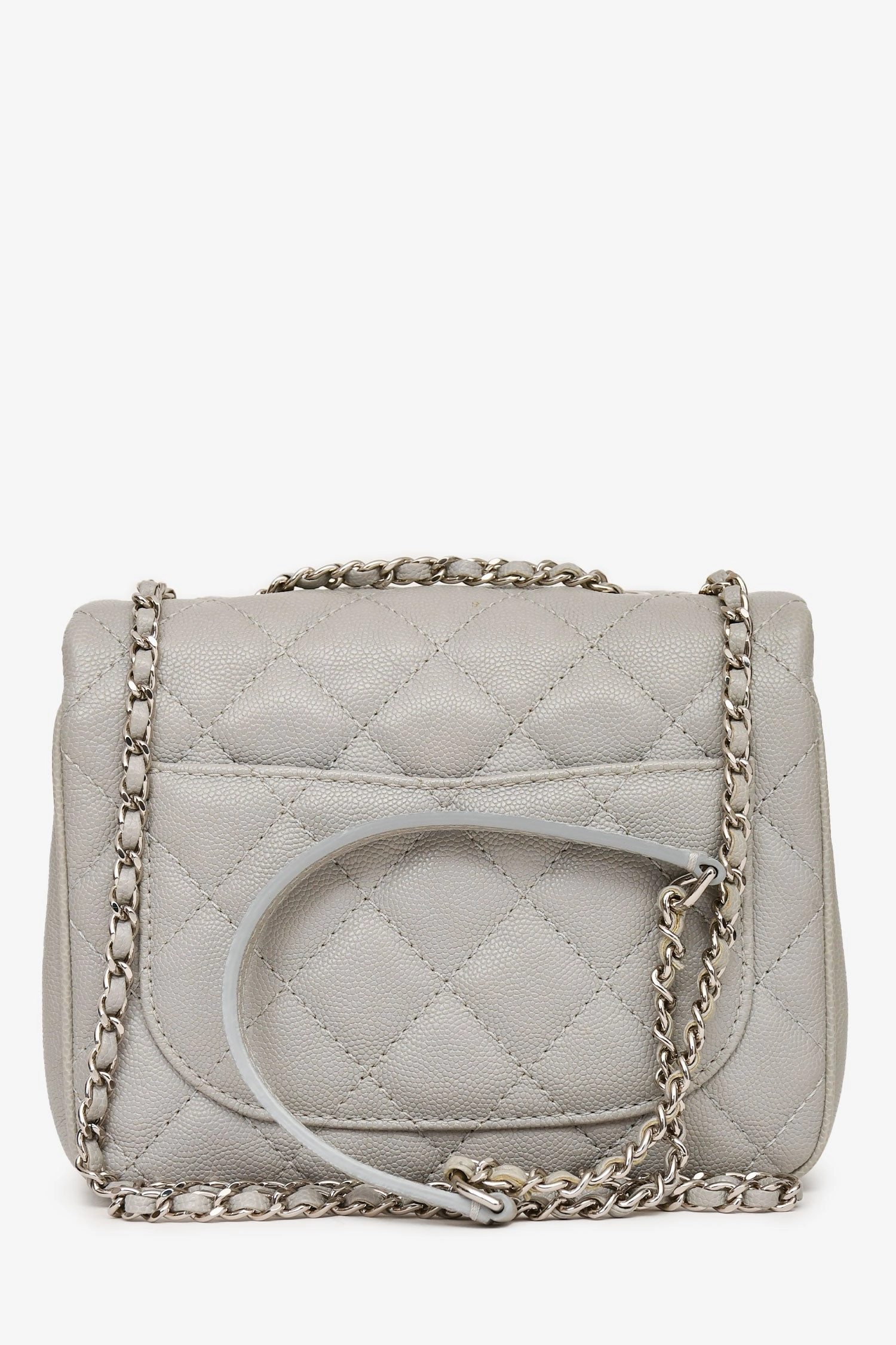 Pre-Loved Chanel 2018 Light Grey Caviar Small Urban Companion Bag
